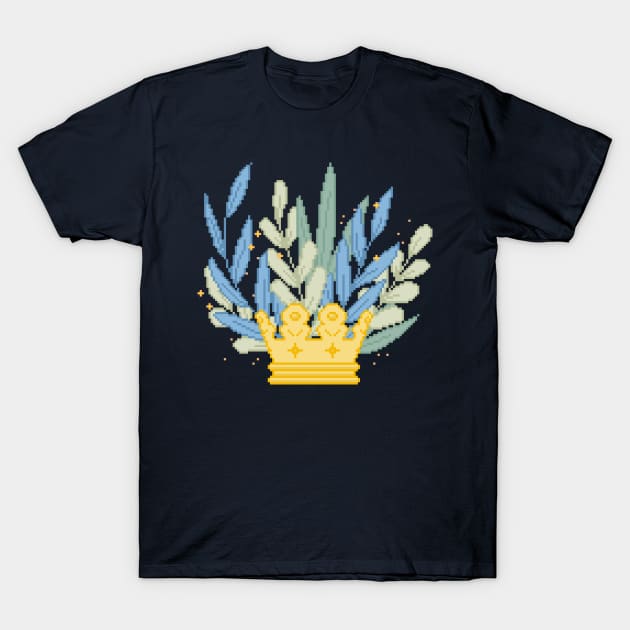 Pixel Floral Crown T-Shirt by kristincreates